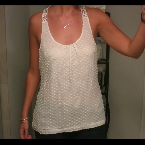 SOLD Bebe white crochet backless tank - Picture 2 of 3