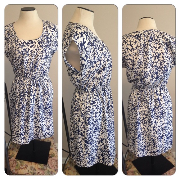 Navy and white dress