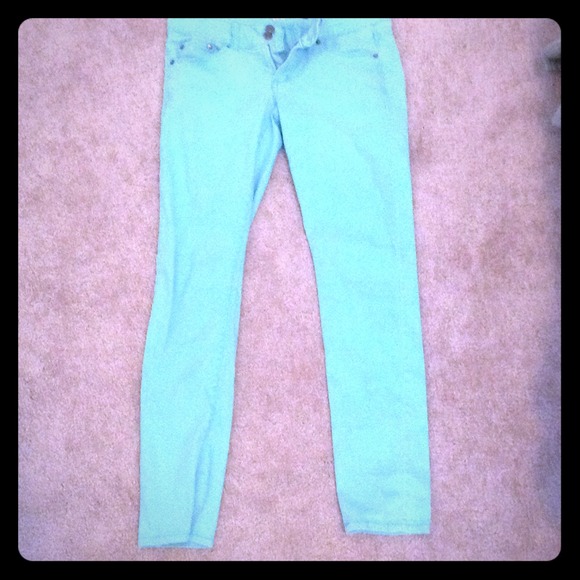 SO (brand name) turquoise skinny jeans