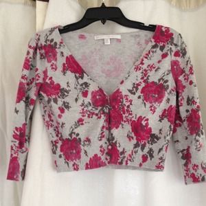 Floral cropped Lauren Conrad Cardigan