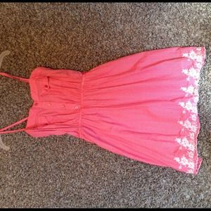 Pink floral summer dress