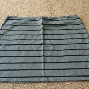 Gray and black Striped Bodycon skirt