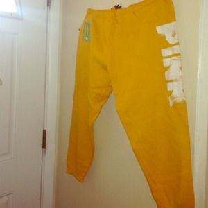 VS "Pink" yellow Sweatpants