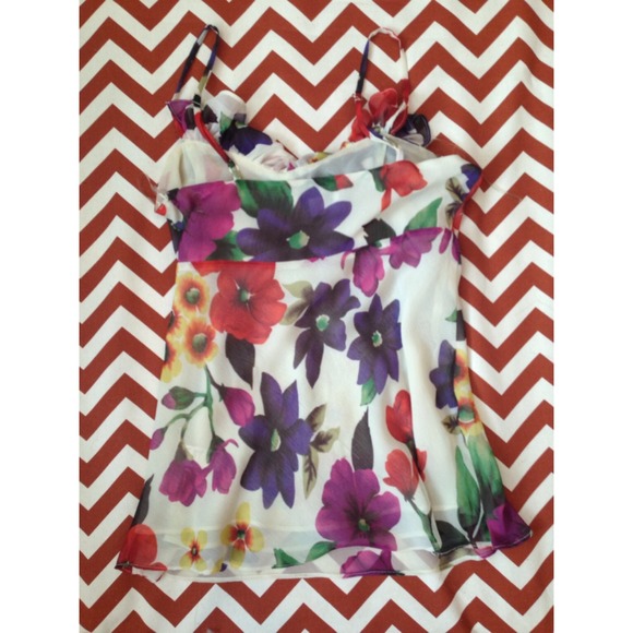 Flower Sheer and Sweet Spaghetti Tank - Picture 2 of 4