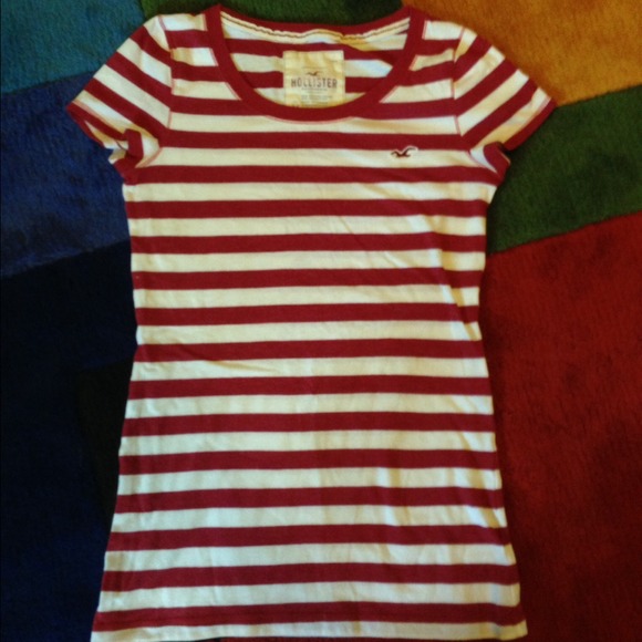 Red Striped Hollister T shirt
