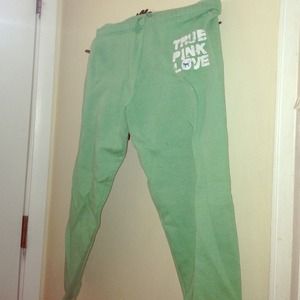 VS "Pink" Green Sweatpants