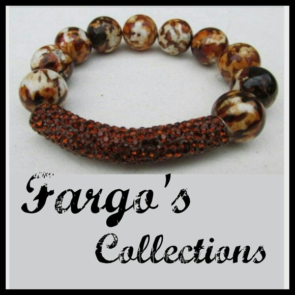 SOLD Fire Agate & Crystal Bracelet.