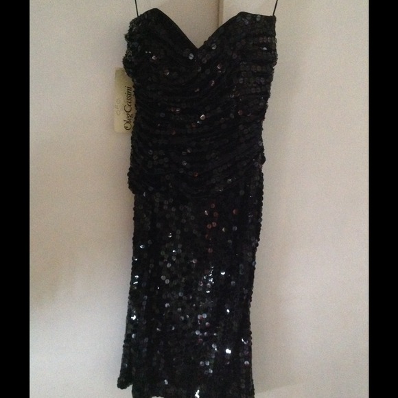 ❤️REDUCED❗️NWT Oleg Cassini Black Sequin Dress...PRICE IS FIRM - Picture 1 of 4