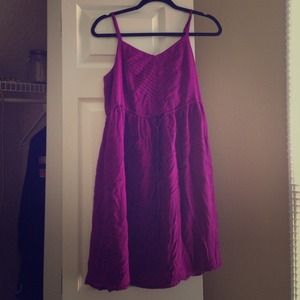 Purple cinch waist dress