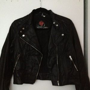 Faux- leather jacket