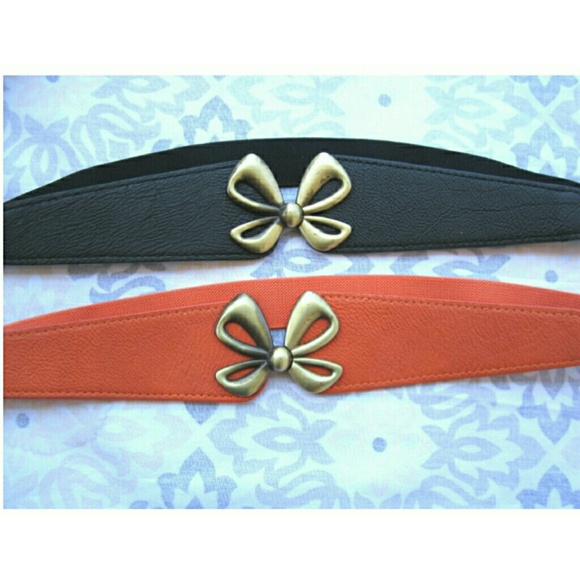 💕SOLD💕Orange & Black Leather Belts