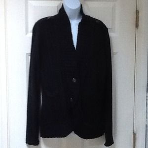 SOLD IN BUNDLE -WHBM black military style sweater