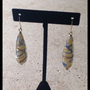 Venetian Glass Yellow Gold Earrings