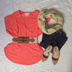 RESERVED: Brown and Cream Buckled Waist Belt