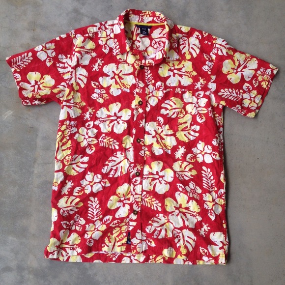 Bright Hawaiian Button Up Shirt