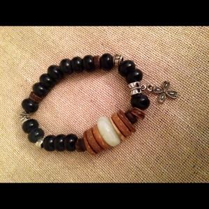 Noun/ Cocowood stretch bracelet 7.5"