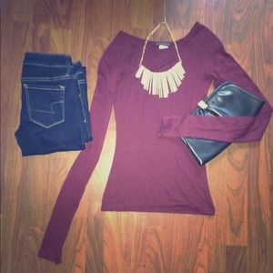 ❌SOLD❌ Brandy Melville thin burgundy sweater