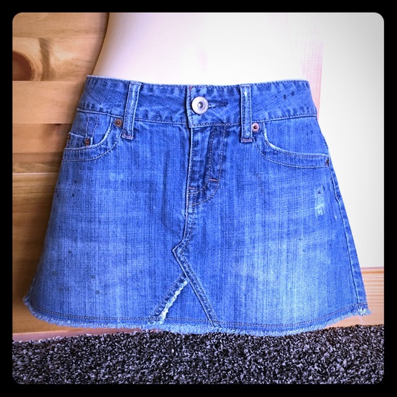 AE Women Denim Jean Mini Skirt Size: 0 / XS