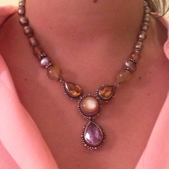 Stephen Dweck pearl and amethyst necklace