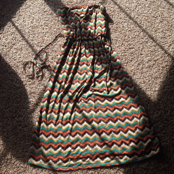 Strapless Aztec Chevron dress