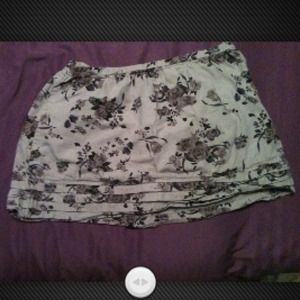 Grey Floral Skirt