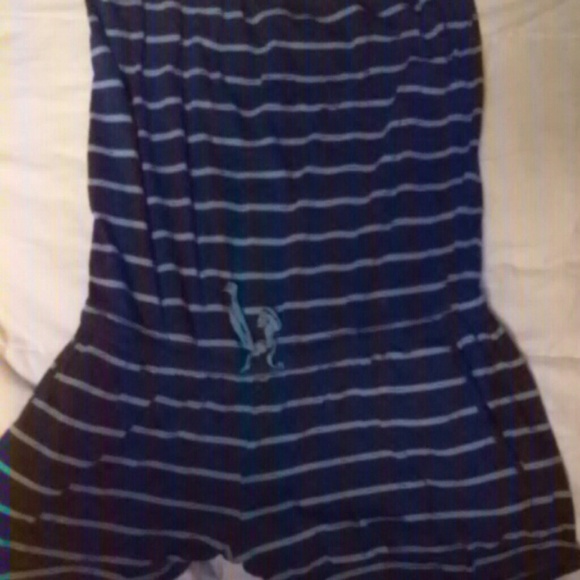 blue/turquoise striped romper - Picture 1 of 1