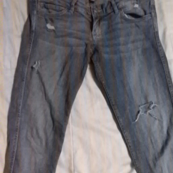 blue hole design long leg denim - Picture 1 of 1