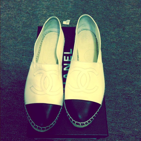 Chanel Leather  Espadrilles  sz 39