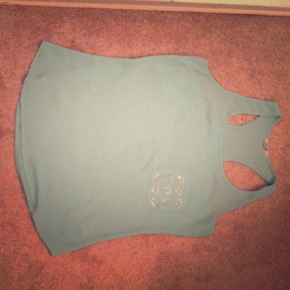 Rhinestone Mint Tank