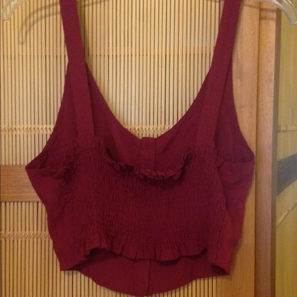 Red button up crop top - Picture 3 of 3
