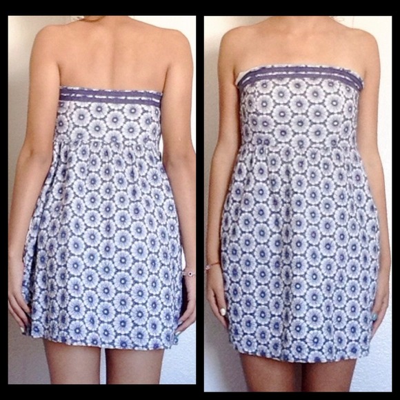 Flirty Strapless Floral Eyelet Dress