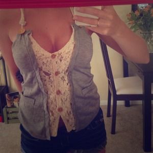 Knit and lace tank top