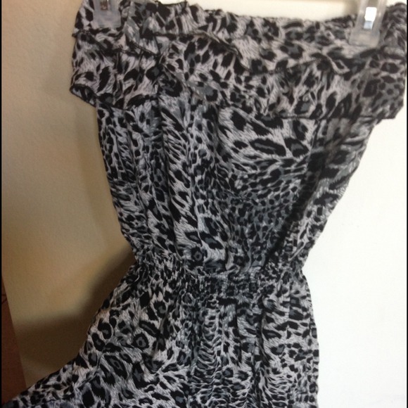 Gray cheetah romper
