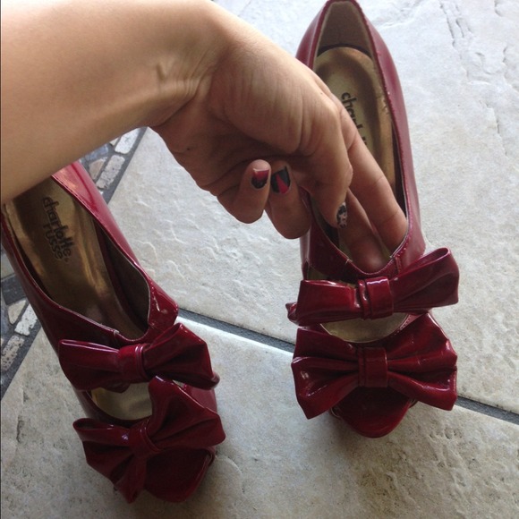 Charlotte Russe lipstick red bow stilettos