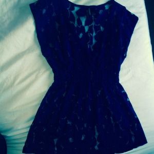 Lace dark blue top!