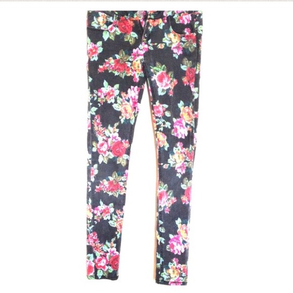 Floral jeans