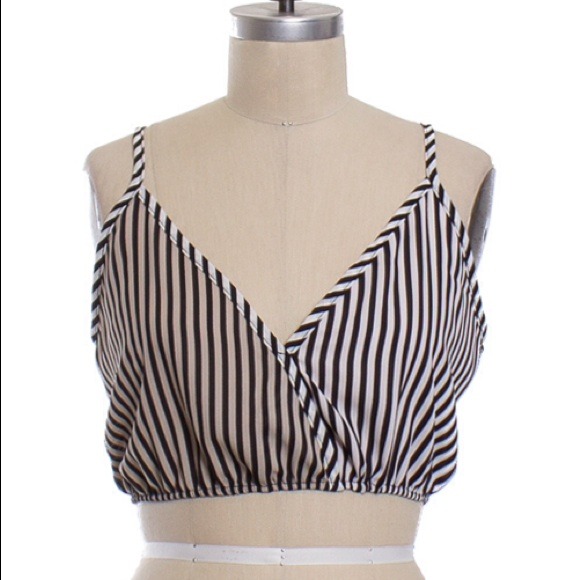 Cropped Striped Contrast Cami