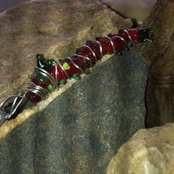 Glass caterpillar pendant