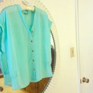 Sea blue sheer top