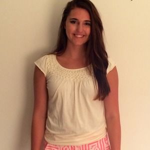 Ann Taylor Loft white jersey t shirt