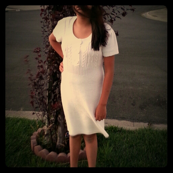 Cream sweater dress