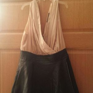 Blush and leather dress