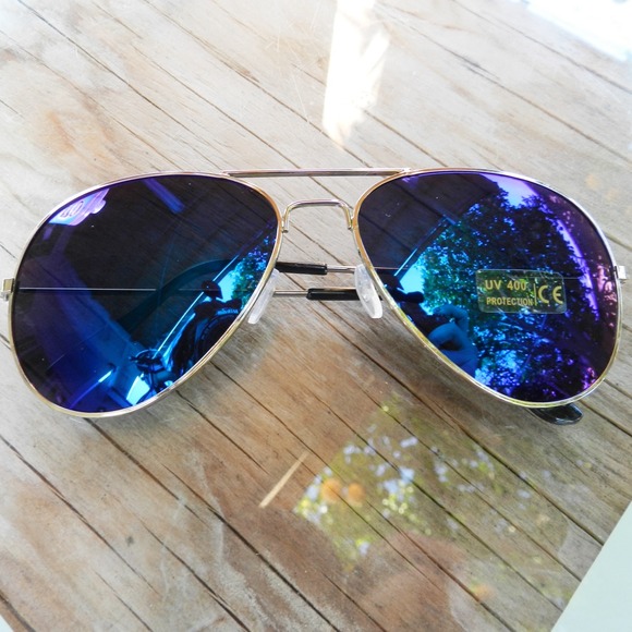 Green Multi Polarized Silver Aviator Sunglasses