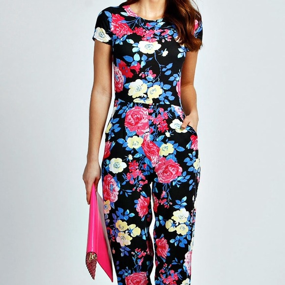 boohoo Other - Floral Capped Sleeve Jumpsuit