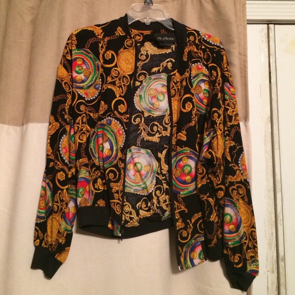 Black and hold bomber jacket