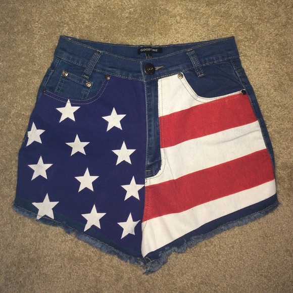 high waisted American flag shorts - Picture 1 of 2