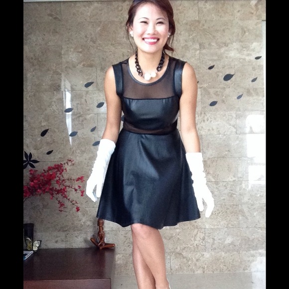 🌷BUNDELED🌷🎉HP🎉✨ Pleather & Mesh Skater Dress✨ - Picture 2 of 4