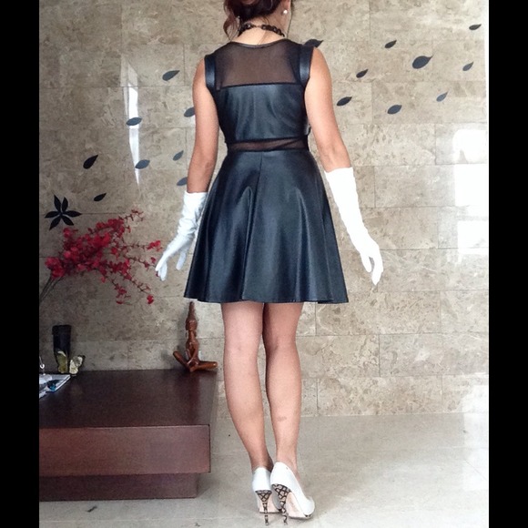 🌷BUNDELED🌷🎉HP🎉✨ Pleather & Mesh Skater Dress✨ - Picture 3 of 4