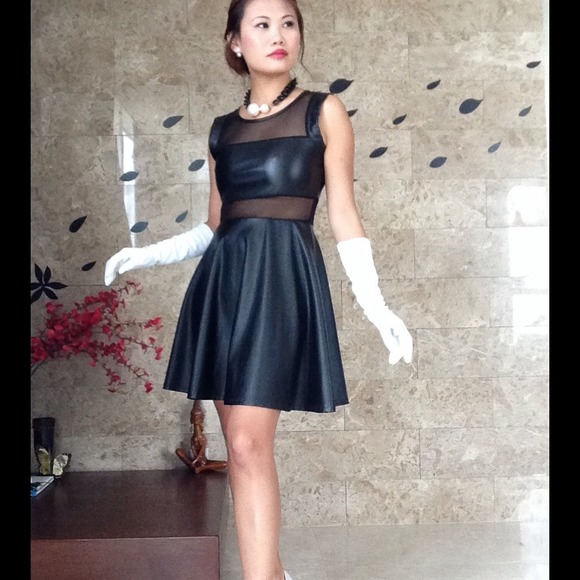 🌷BUNDELED🌷🎉HP🎉✨ Pleather & Mesh Skater Dress✨ - Picture 4 of 4