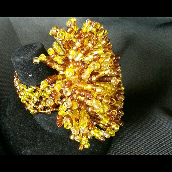 🎉HP🎉 BOHO BEADED STATEMENT RING - Picture 3 of 3